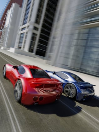 Competing Sports Cars Racing