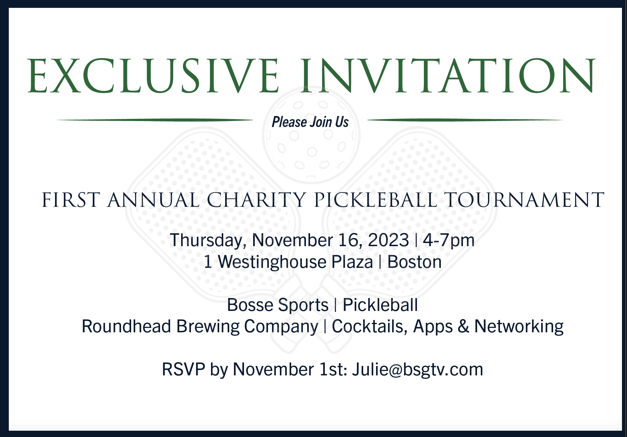 1st annual pickleball tourney